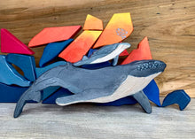 Load image into Gallery viewer, Mother and Baby Whale Wooden Puzzle