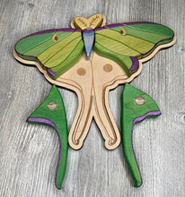 Load image into Gallery viewer, Luna moth wooden puzzle