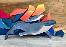Load image into Gallery viewer, Mother and Baby Whale Wooden Puzzle
