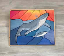 Load image into Gallery viewer, Mother and Baby Whale Wooden Puzzle
